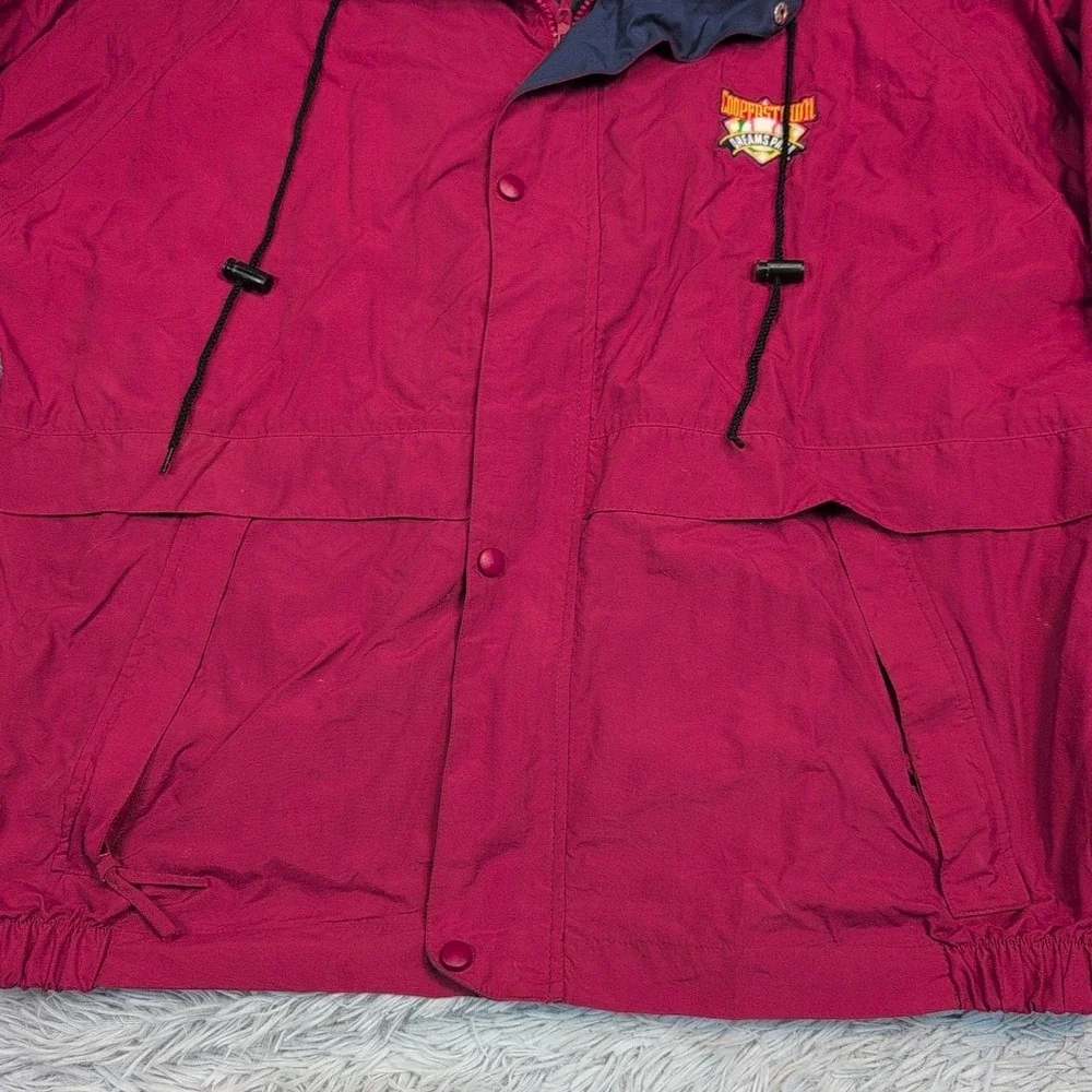 Vintage Cooperstown Jacket Mens XL Red Windbreaker Pockets Dreams Park Zip‎ Up